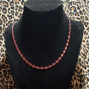 Elegant Red Floral Necklace